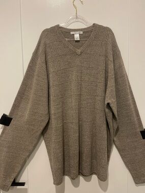 Geoffrey Beene size XXLT Men’s Tan V-neck Pullover Knit Sweater